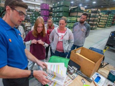 Math instructors tour AJ Rose Manufacturing, the maker of precision formed metal products and assemblies
